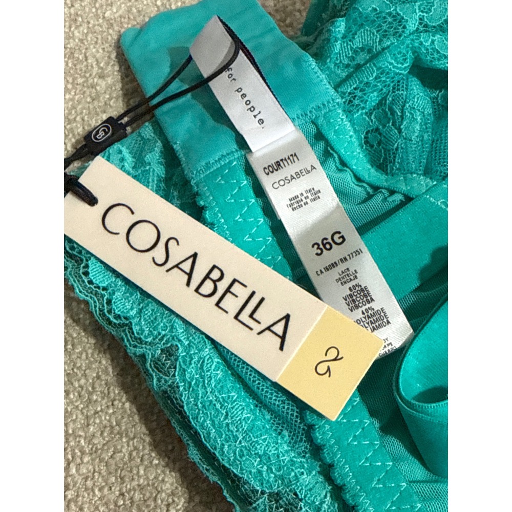 Cosabella Courtney Addy Green Sheer Lace Demi Underwire Bra 36G - Picture 12 of 13